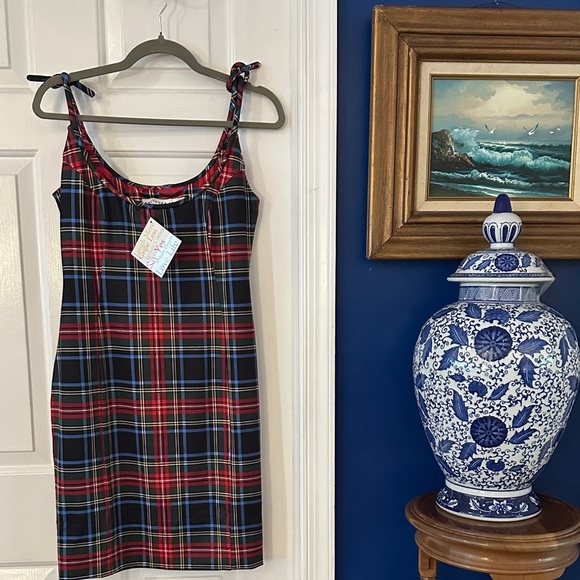 NWT Women’s Gretchen Scott Plaid Sweets Shoulder Tie Dress - Duke of York Size S - Picture 3 of 12